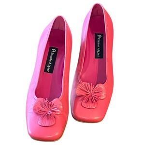 Etienne Aigner "Gardener" Pink Coral Leather Slip On Preppy Shoes Sz 8.5M Brazil